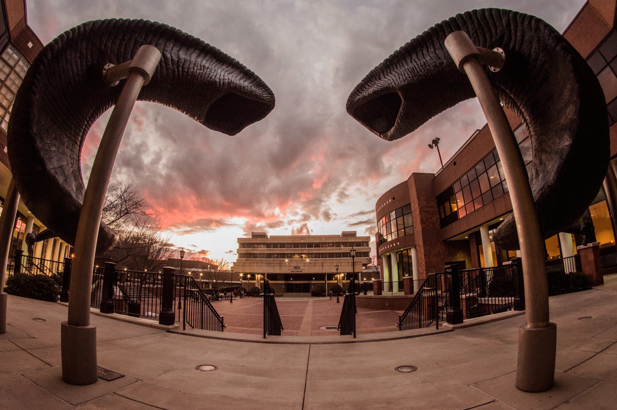 The Ram Horns Plaza at Sunset