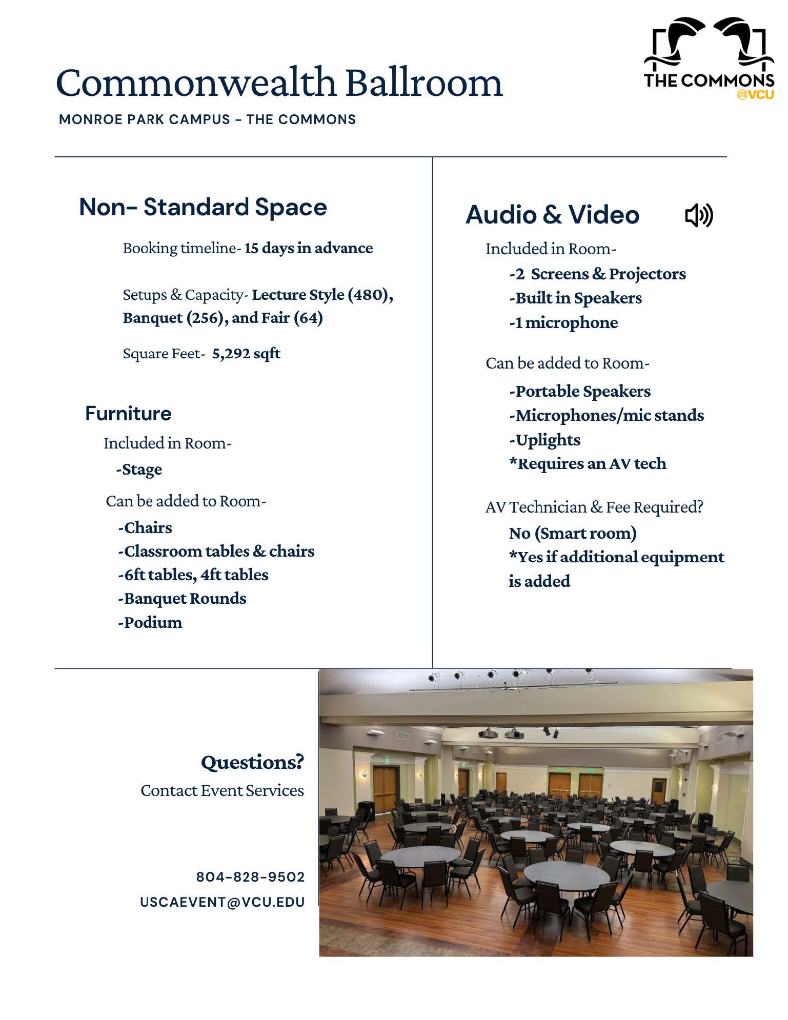 Commonwealth Ballroom - Description & Diagram