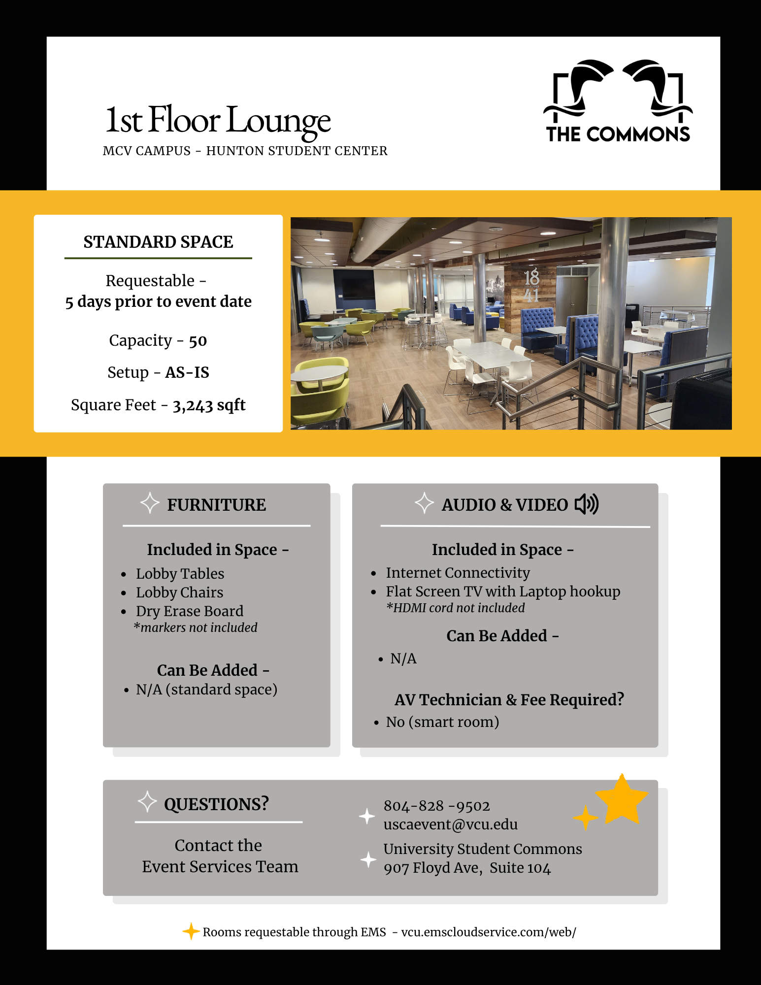Hunton 1st Floor Lounge diagram  and description