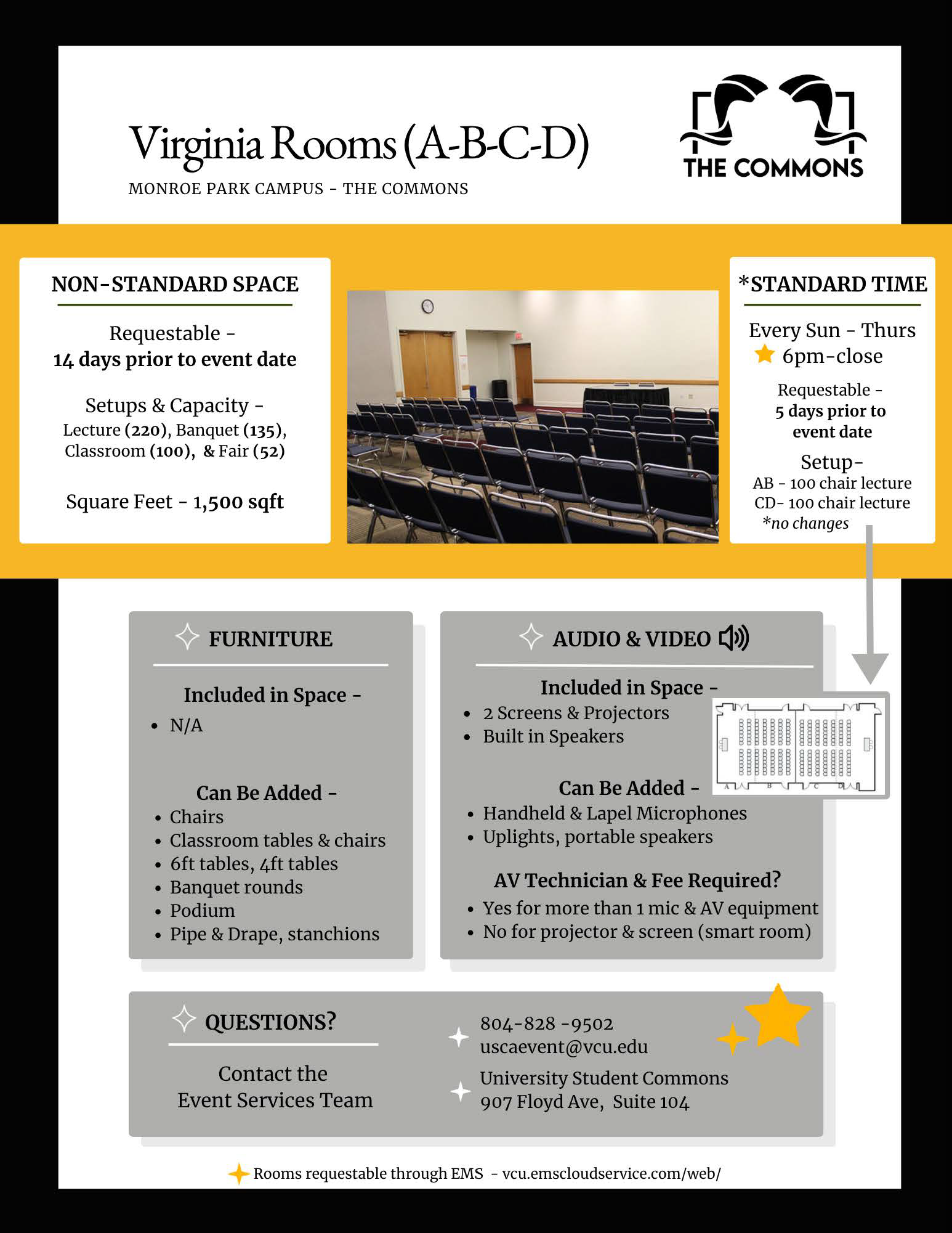 Virginia Rooms  - Description & Diagram