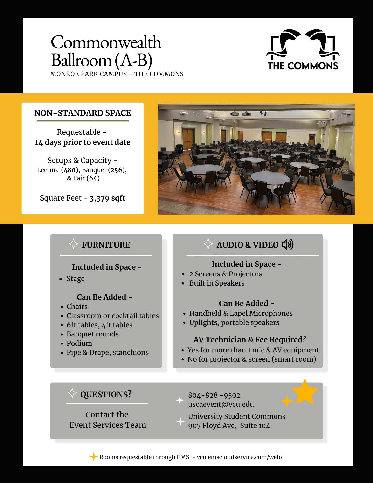 Commonwealth Ballroom - Description & Diagram