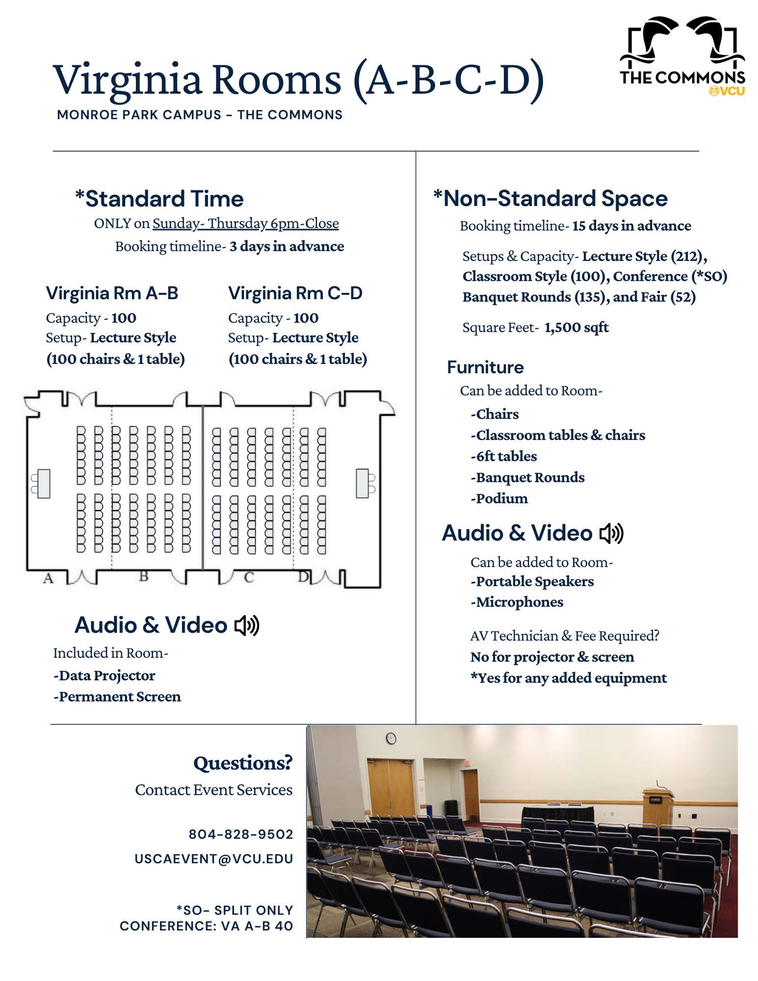 Virginia Rooms  - Description & Diagram